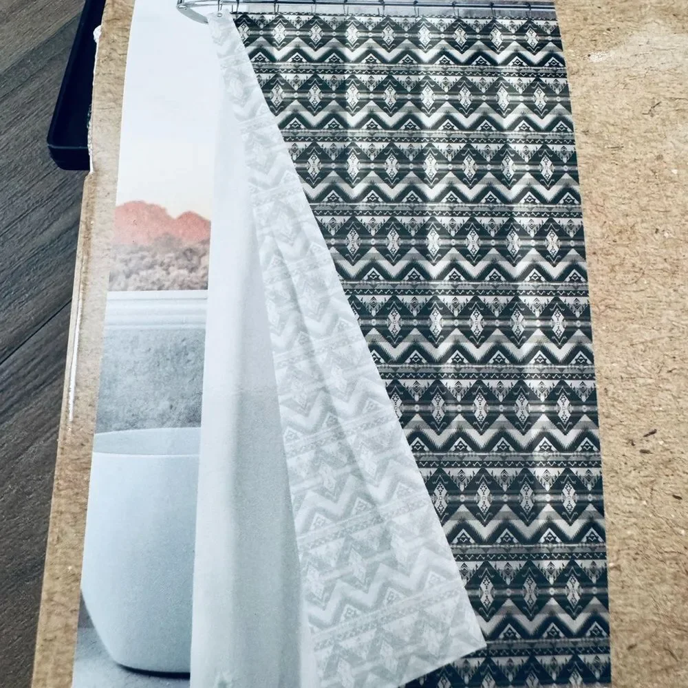 Wrangler 14-pc Complete Shower Curtain Set Green Western Aztec Southwest